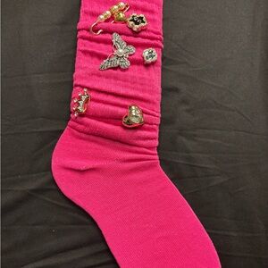 Pink Embellished Women's Sock